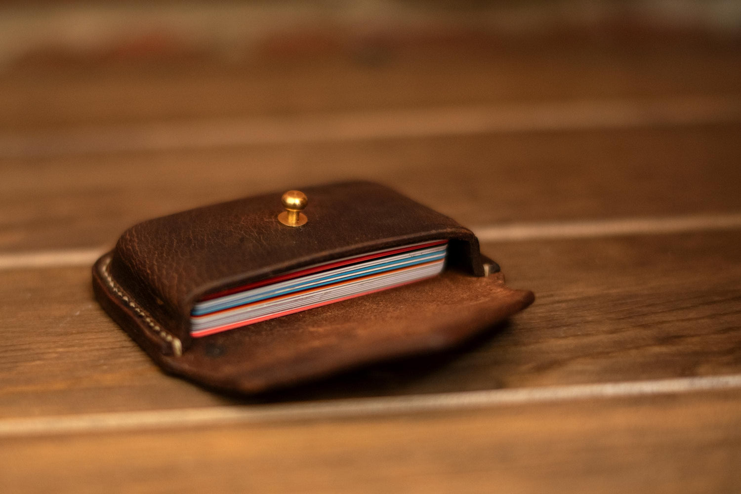 Small leather coin purse or card holder