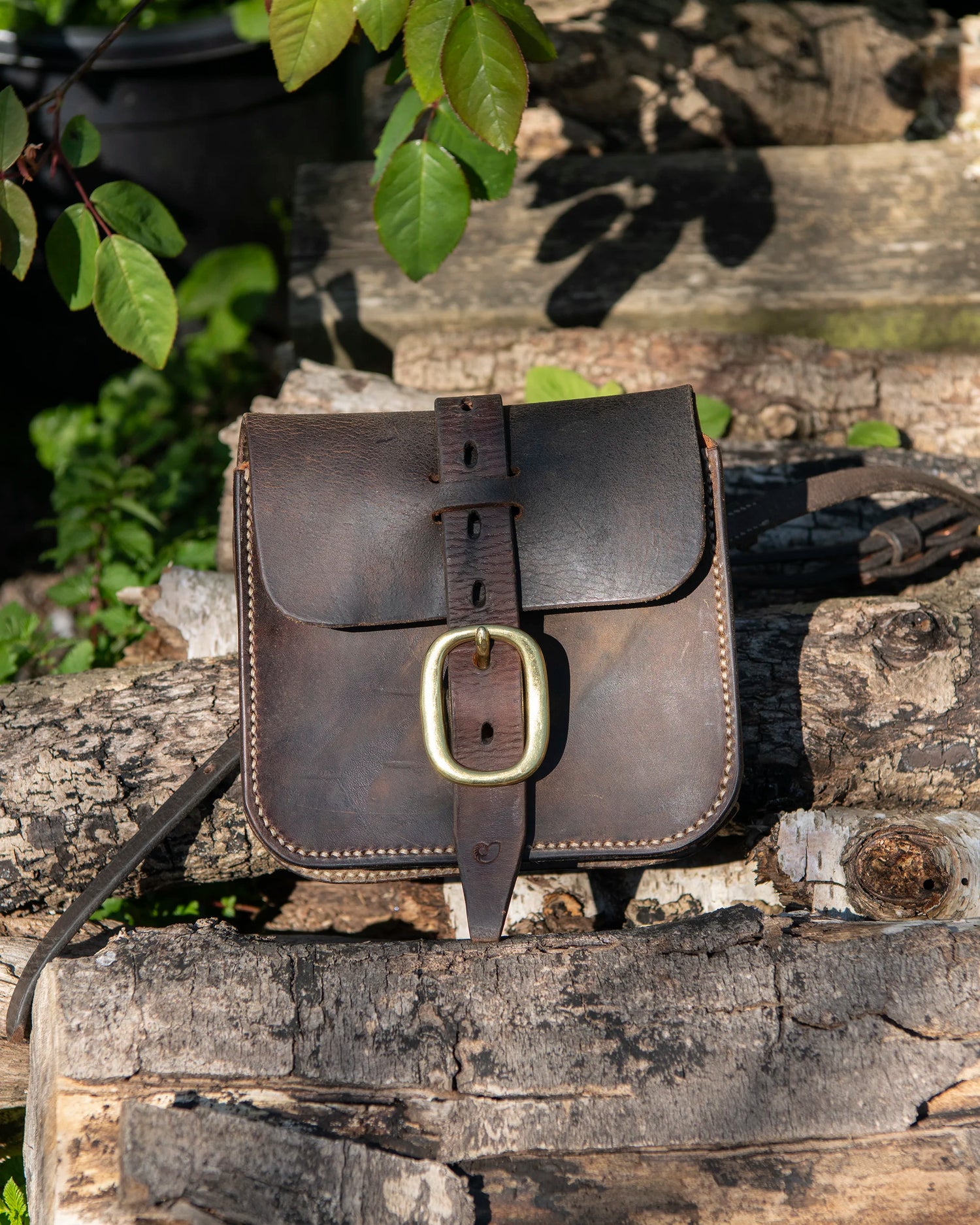 Repurposed Leather Saddle Bag Wet Moulded