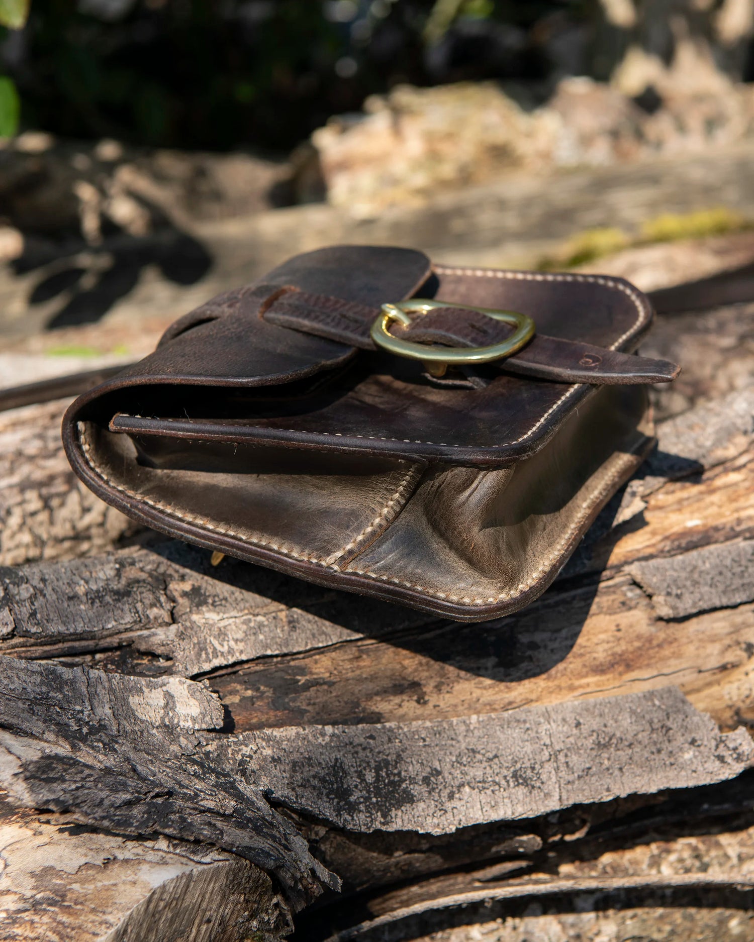 Repurposed Leather Saddle Bag Wet Moulded