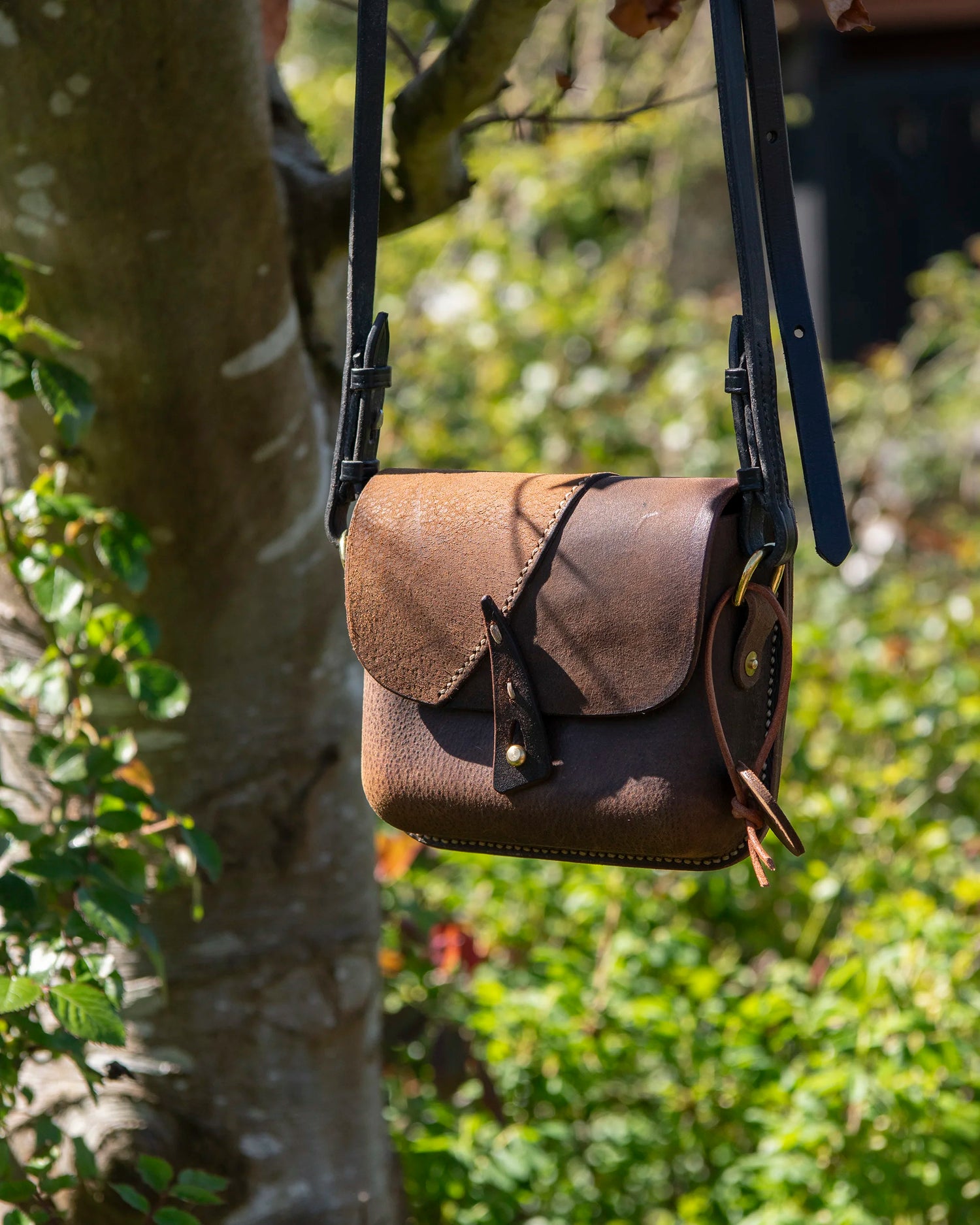 Repurposed Leather Saddle Bag Wet Moulded