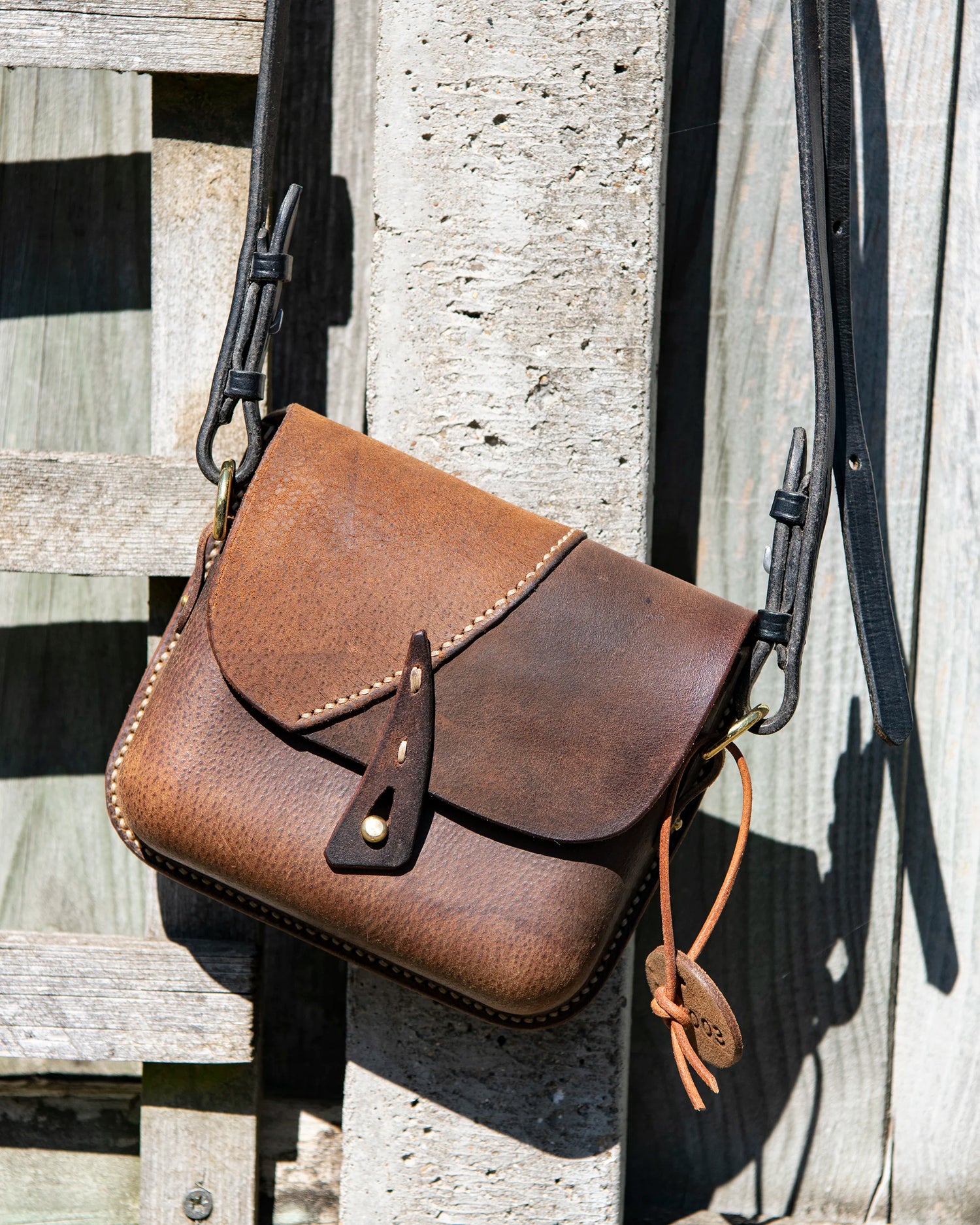 Repurposed Leather Saddle Bag Wet Moulded