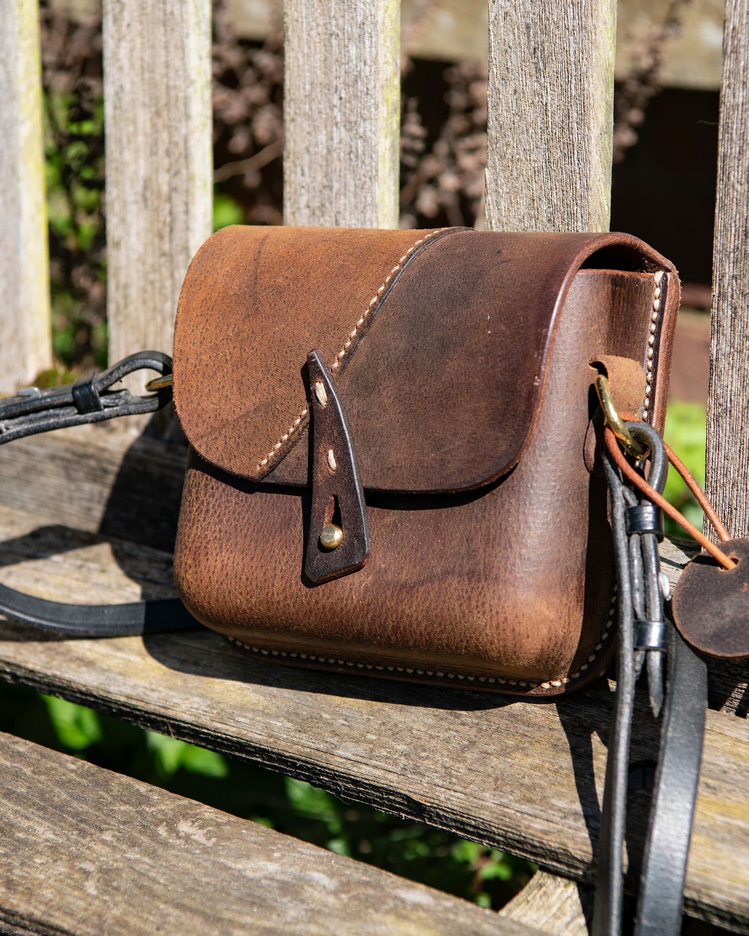 Repurposed Leather Saddle Bag Wet Moulded