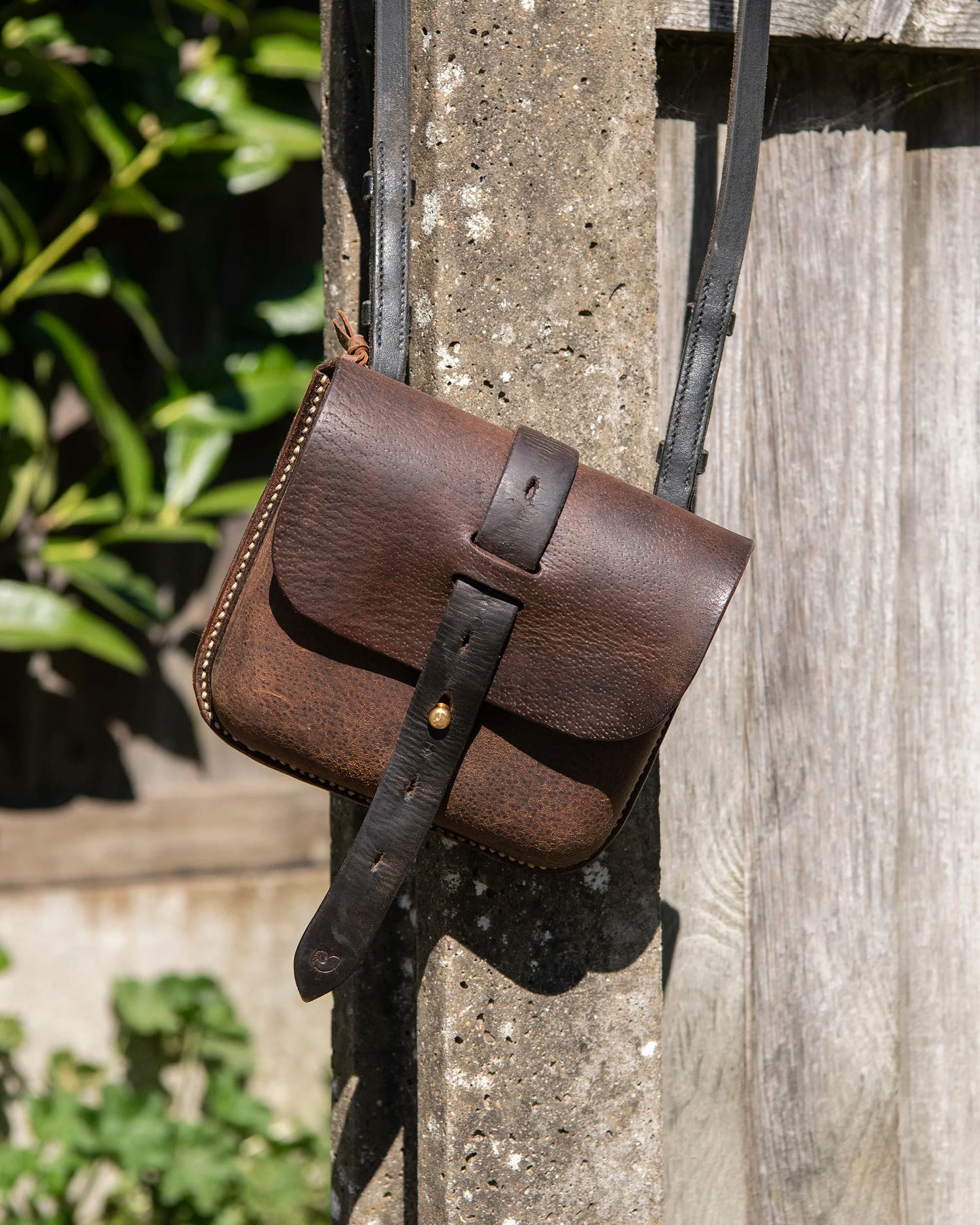 Repurposed Leather Saddle Bag Wet Moulded