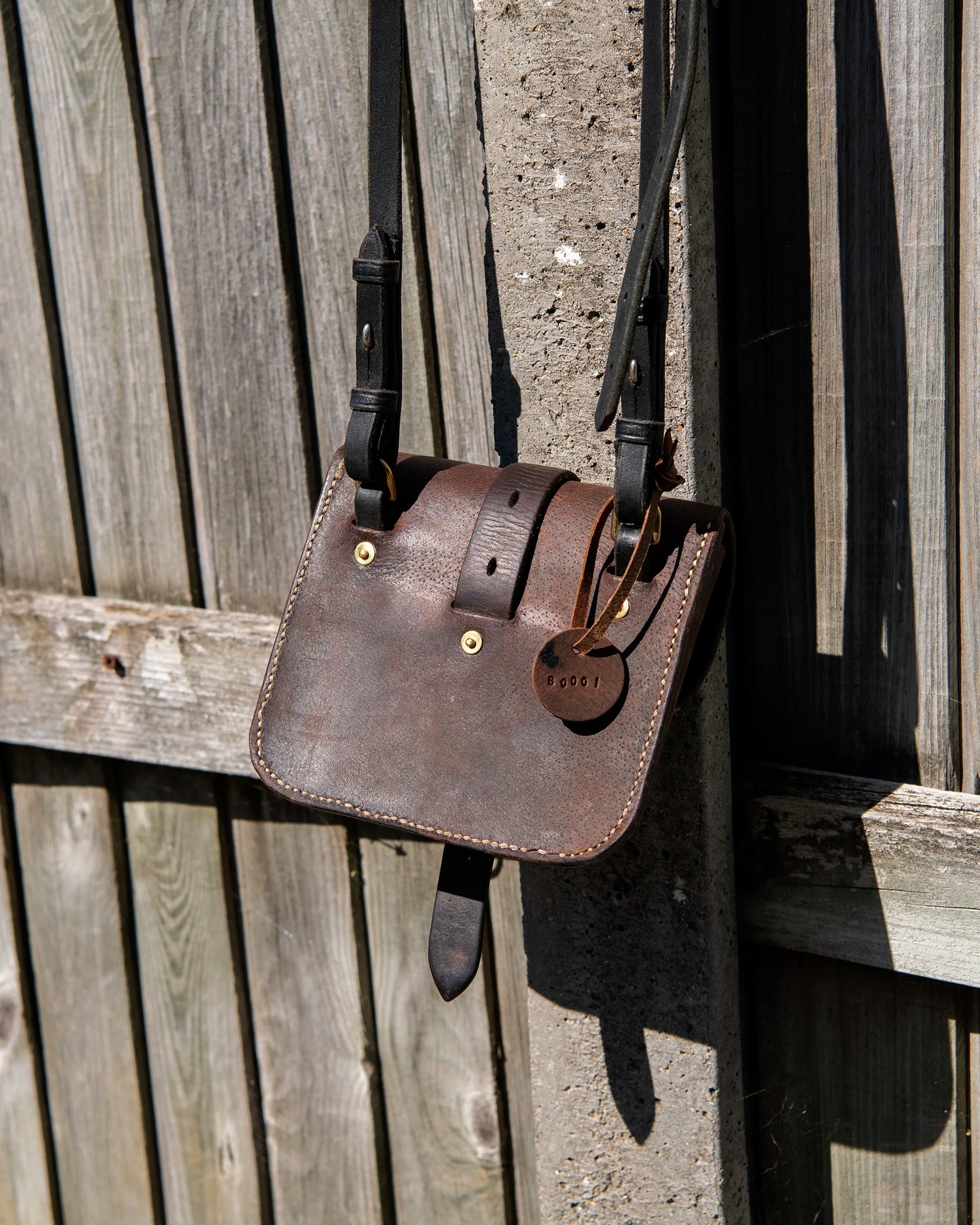 Repurposed Leather Saddle Bag Wet Moulded