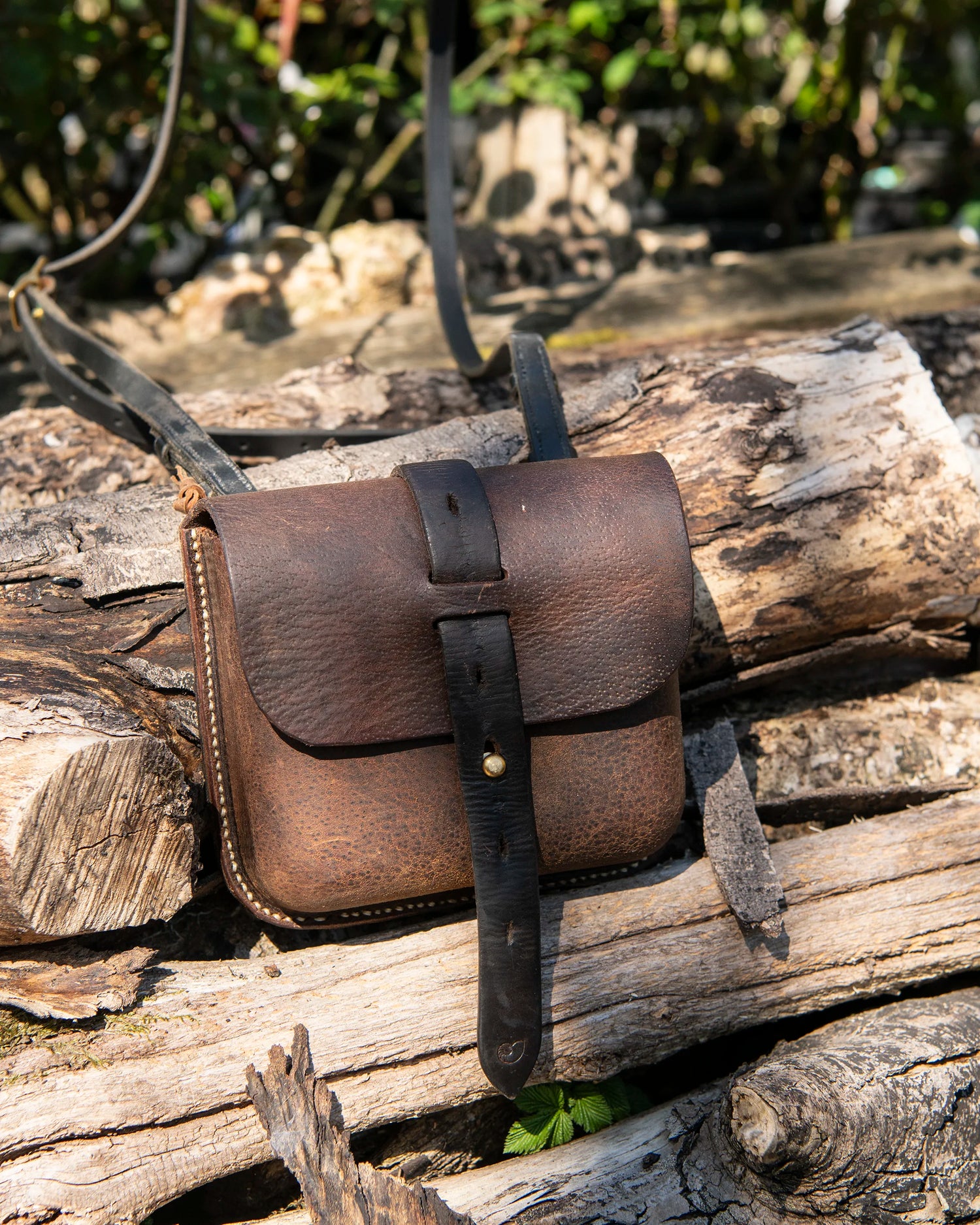 Repurposed Leather Saddle Bag Wet Moulded