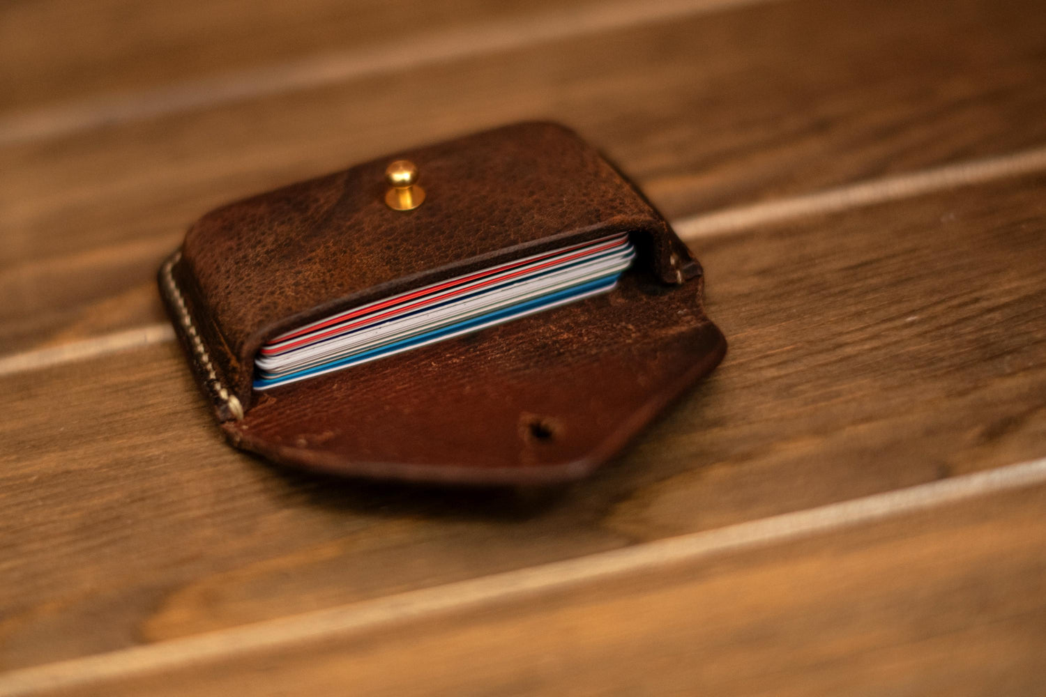 Small leather coin purse or card holder