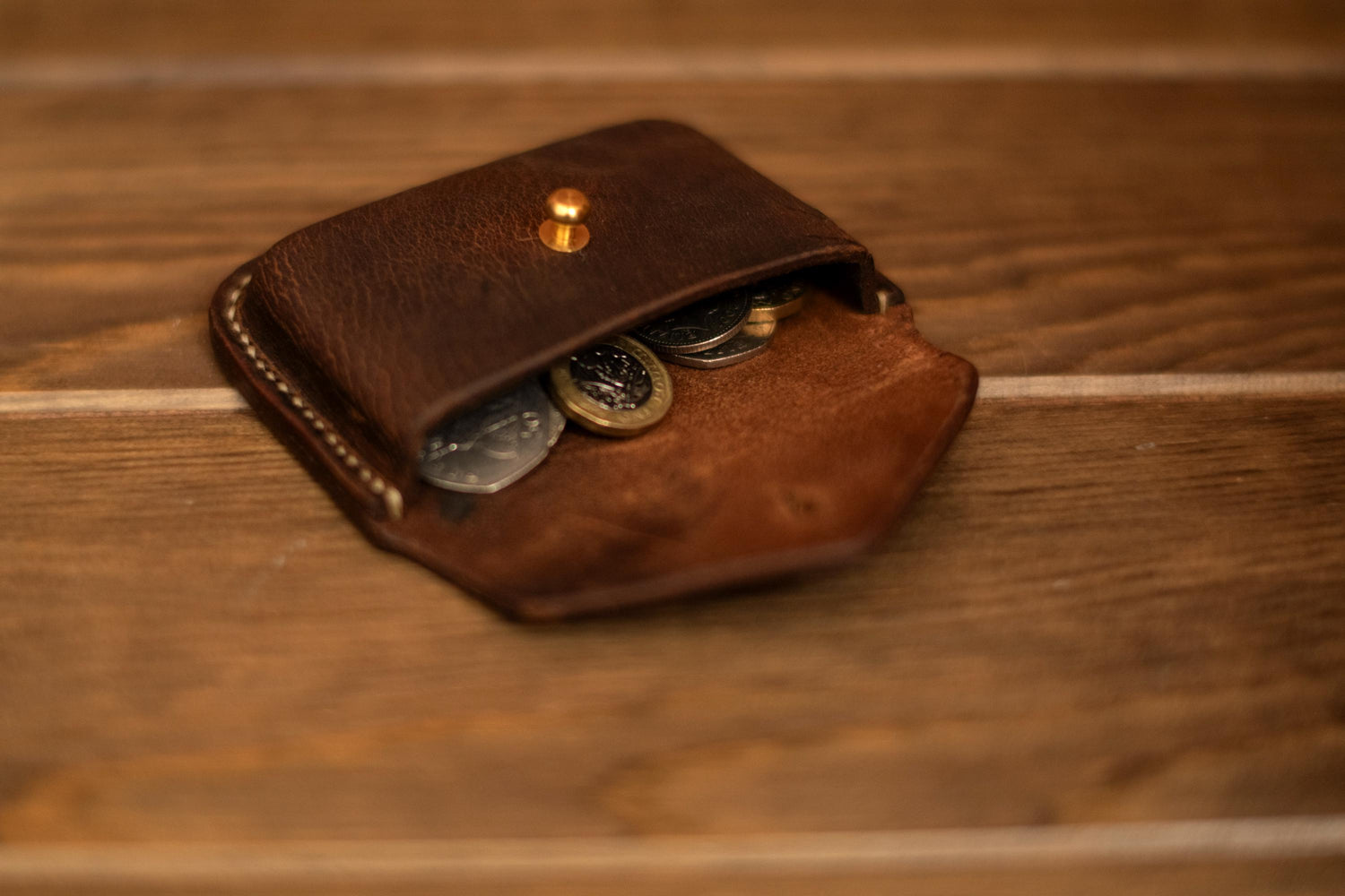 Small leather coin purse or card holder