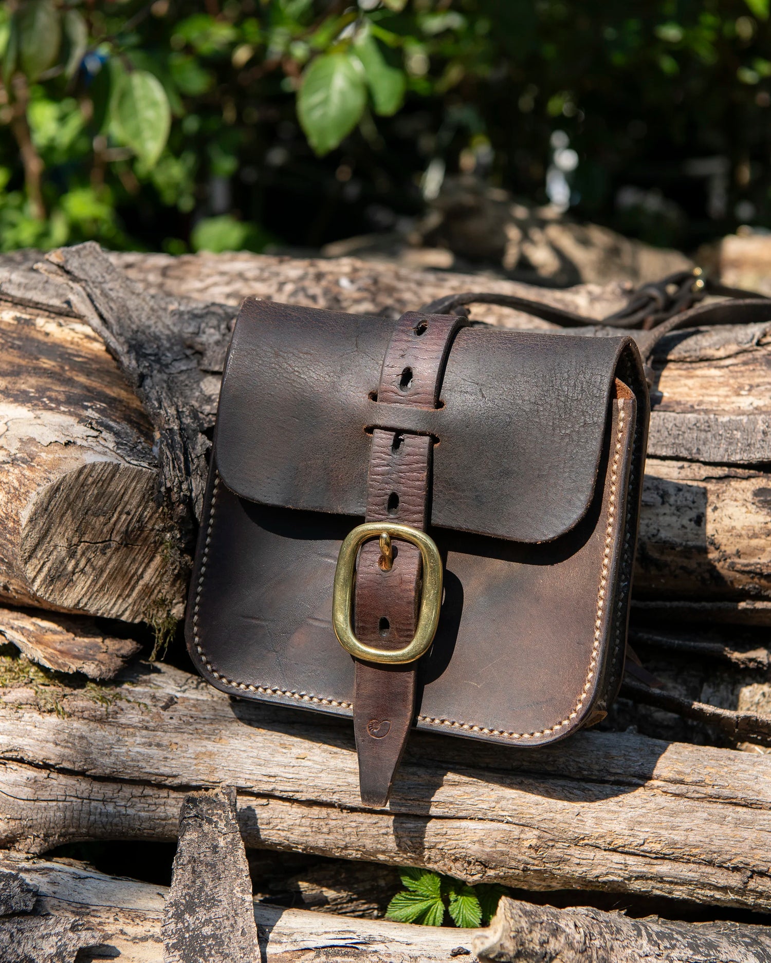 Repurposed Leather Saddle Bag Wet Moulded