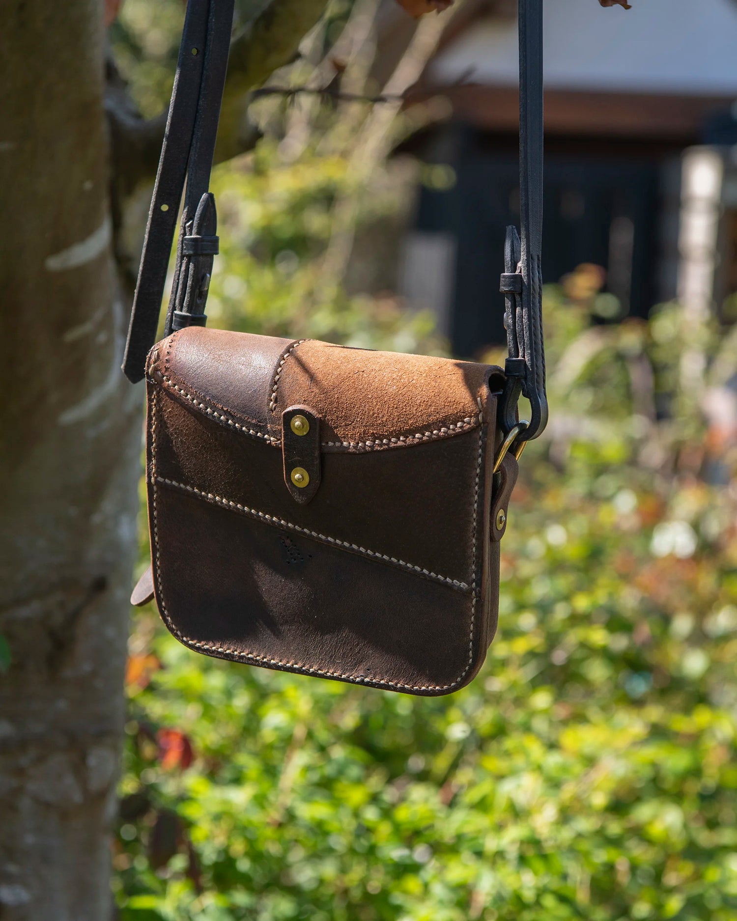 Repurposed Leather Saddle Bag Wet Moulded