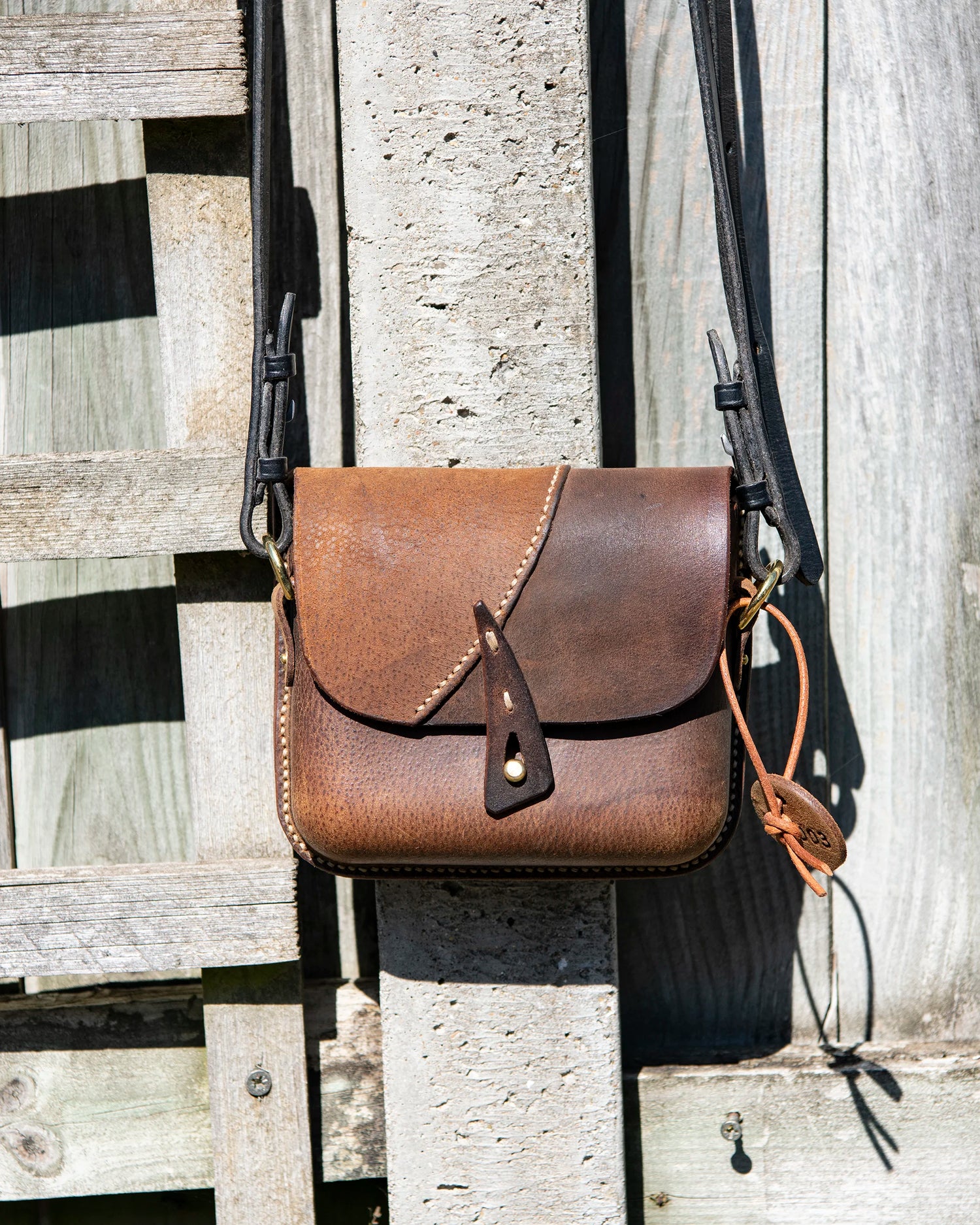Repurposed Leather Saddle Bag Wet Moulded