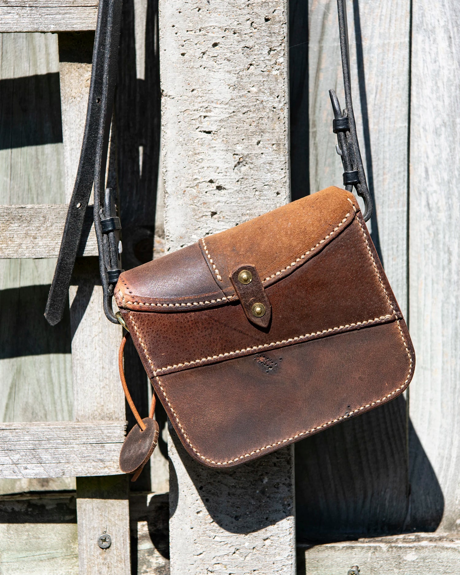 Repurposed Leather Saddle Bag Wet Moulded