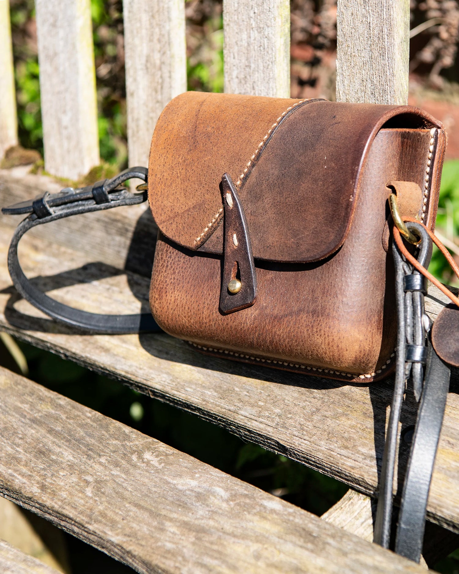 Repurposed Leather Saddle Bag Wet Moulded