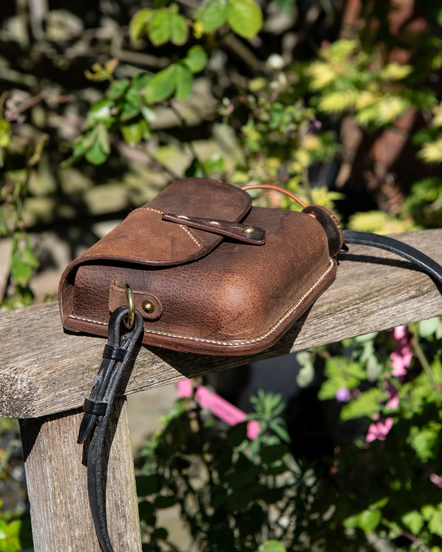 Repurposed Leather Saddle Bag Wet Moulded