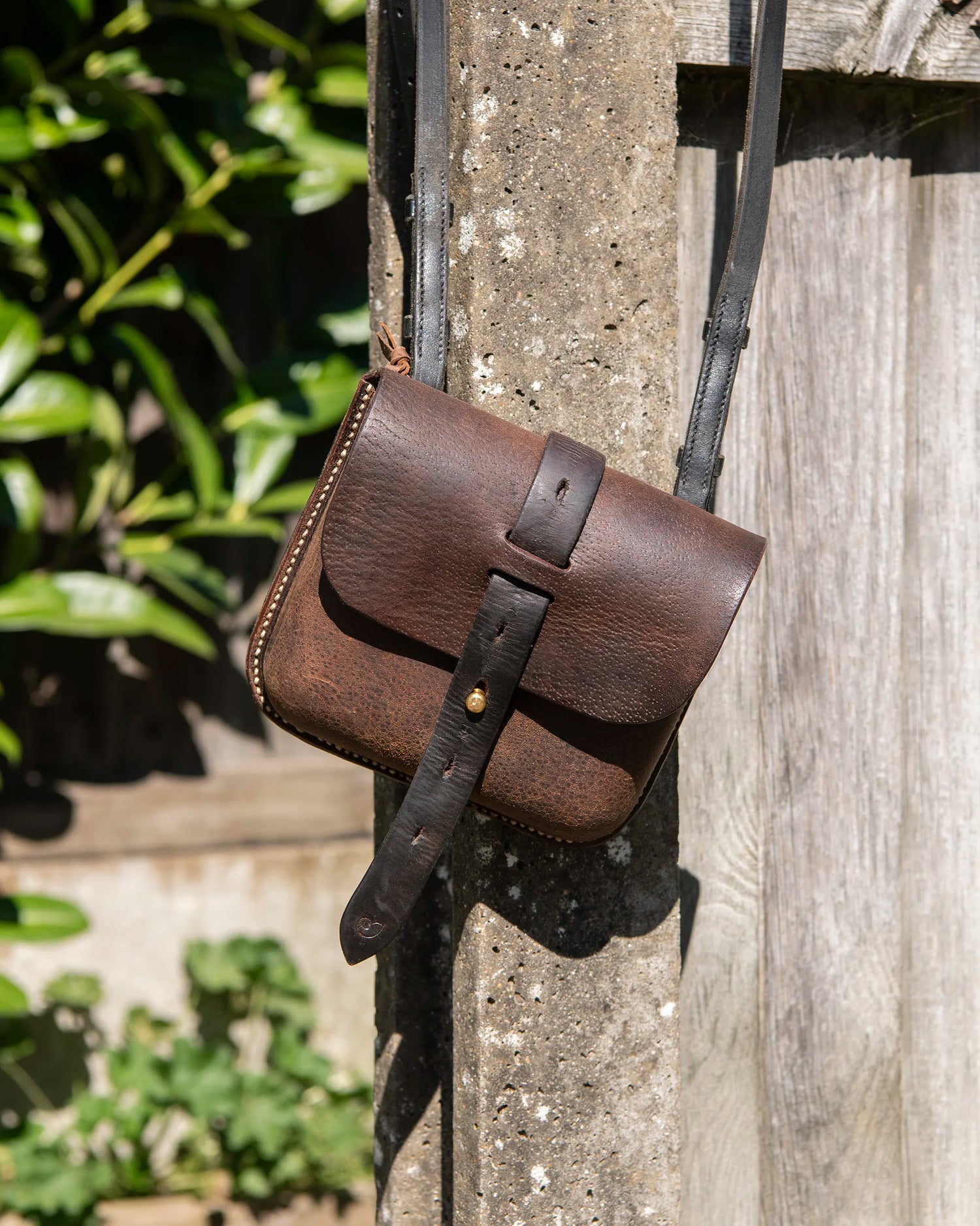 Repurposed Leather Saddle Bag Wet Moulded