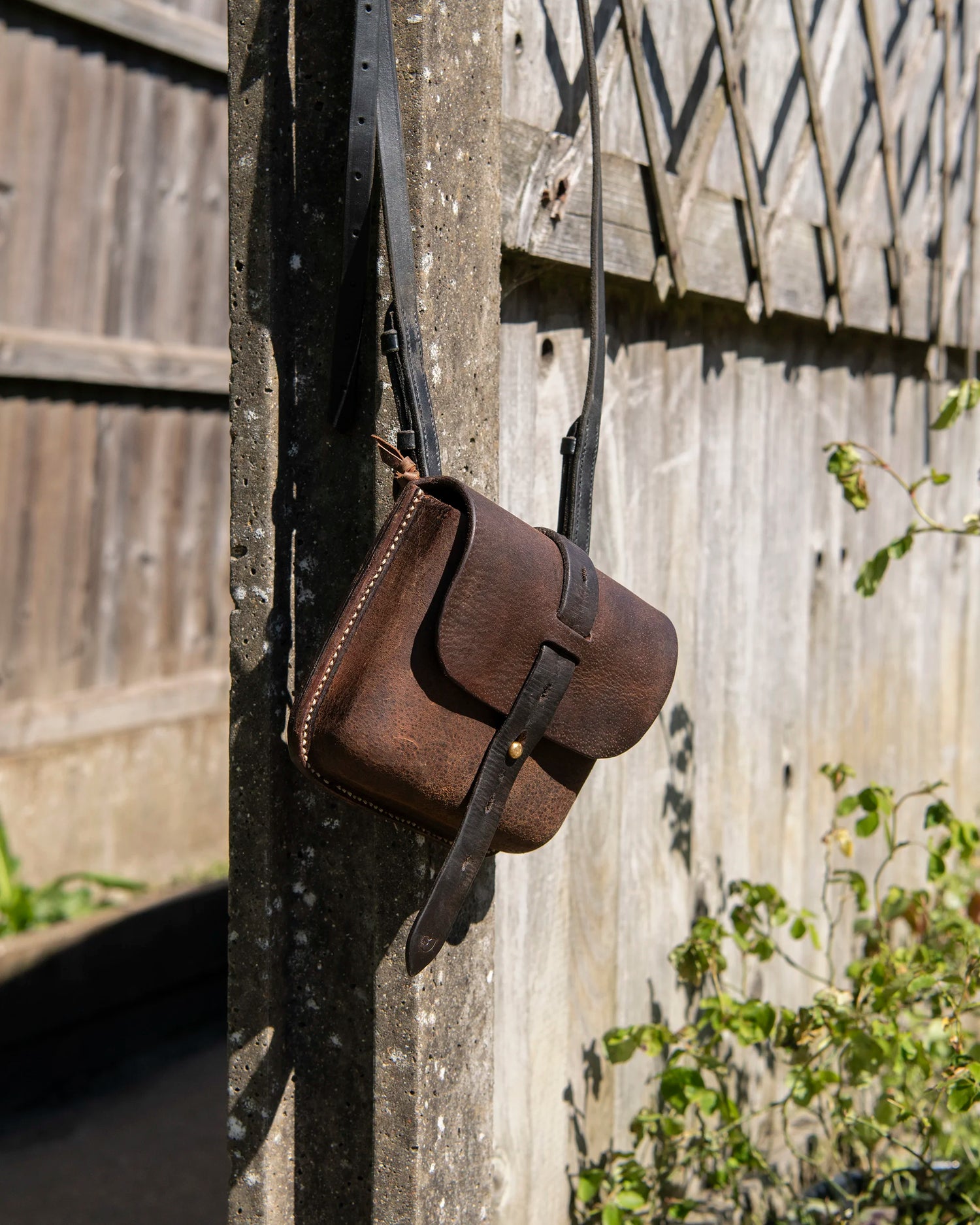 Repurposed Leather Saddle Bag Wet Moulded