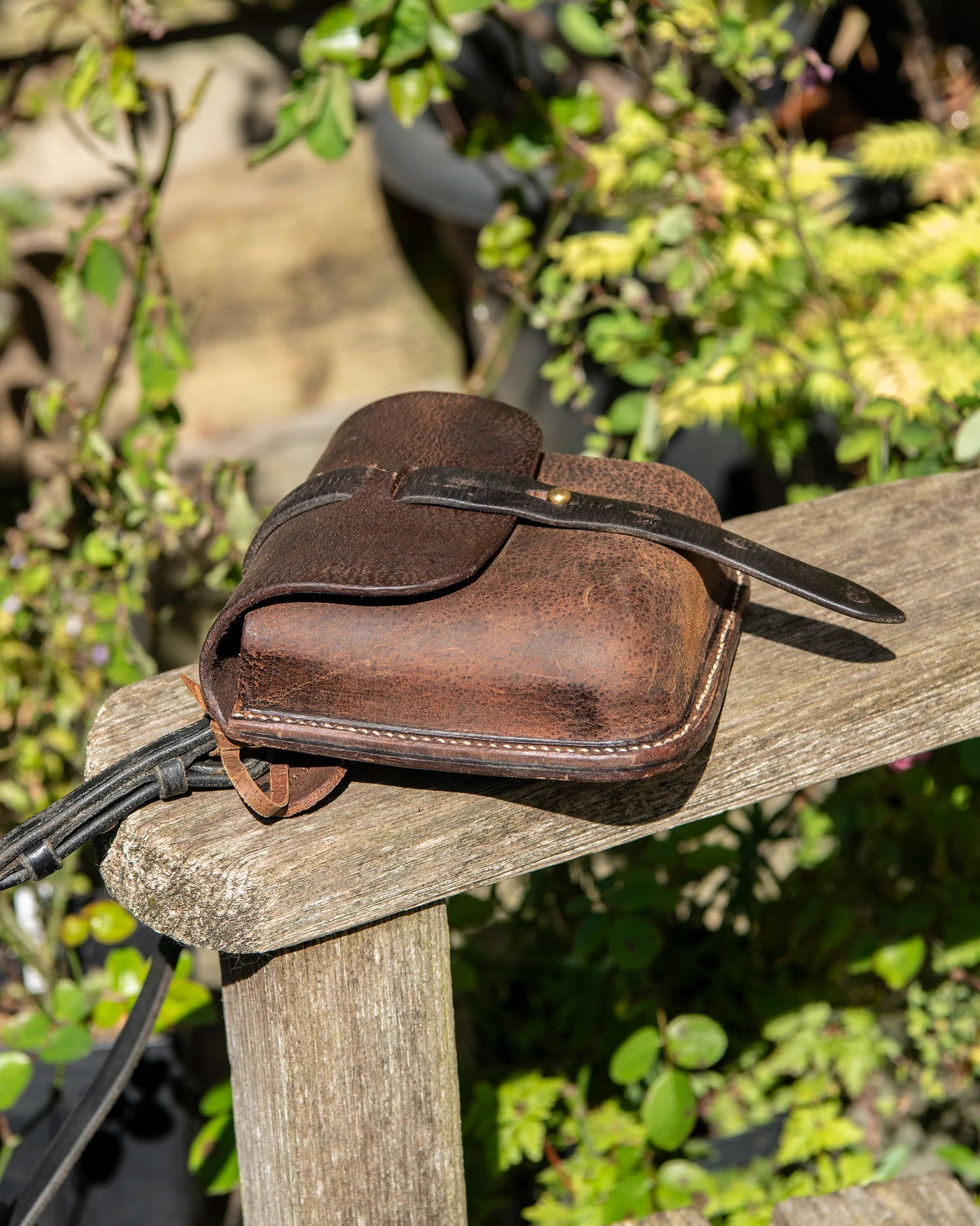 Repurposed Leather Saddle Bag Wet Moulded