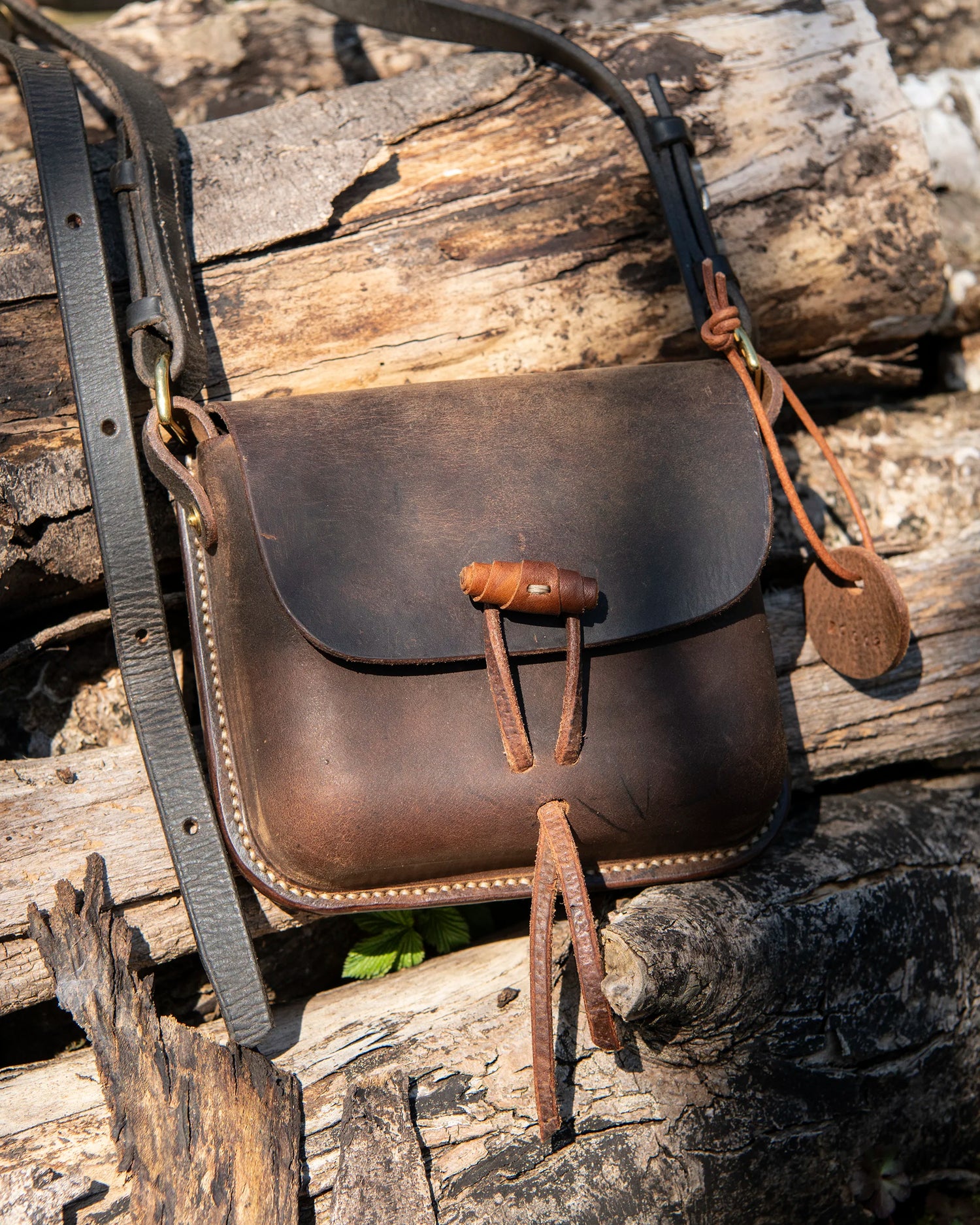 Repurposed Leather Saddle Bag Wet Moulded