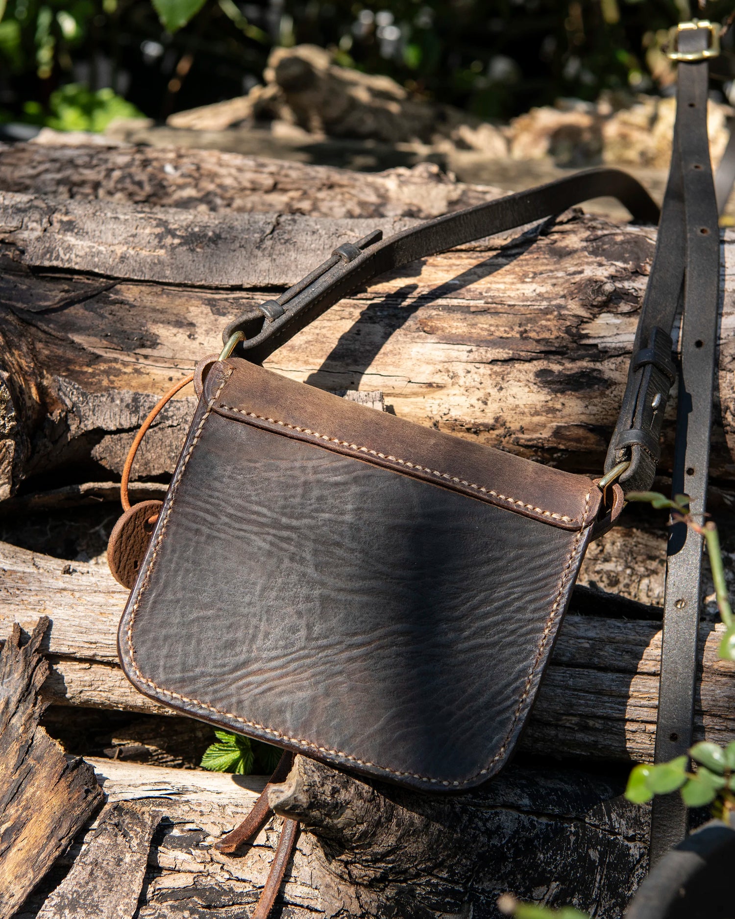 Repurposed Leather Saddle Bag Wet Moulded